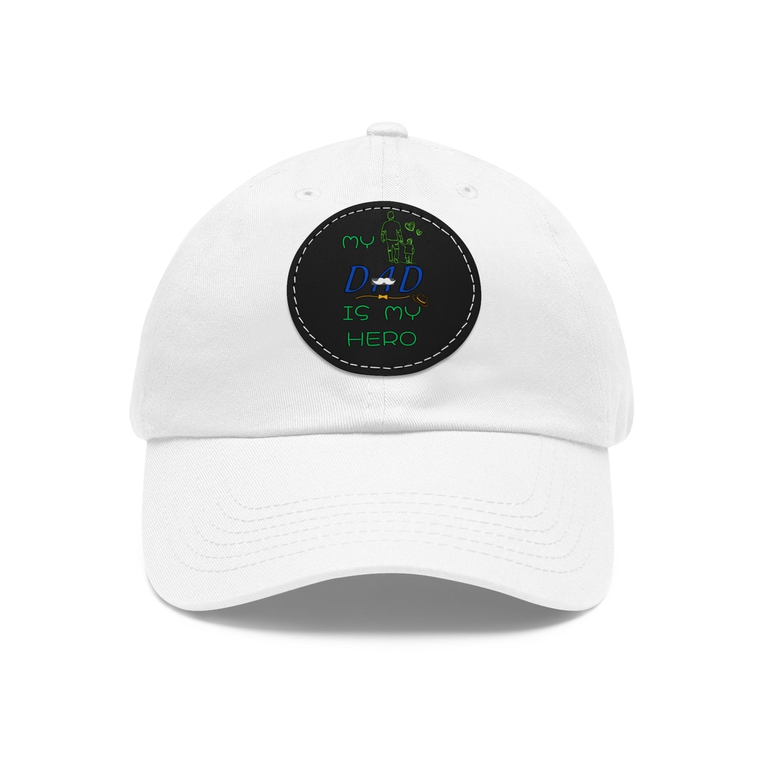 Dad Hat with Leather Patch (Round)