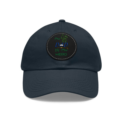 Dad Hat with Leather Patch (Round)